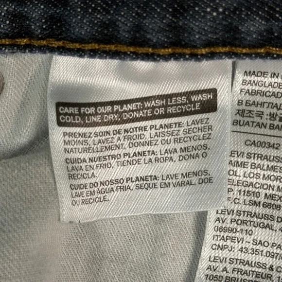 Levi's 559 Relaxed Straight Jeans Mens 42x27 Dark Wash Denim Blue Pants - Picture 10 of 16